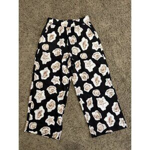 NWT NICOLE MILLER 100% Linen Wide Leg Pants Seashell Beachy Coastal Hawaiian SM